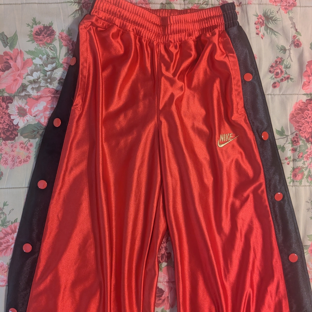 Nike Women's Satin Red Y2K Pants NWOT